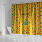 Custom Ghana Football Shower Curtain Yellow Adinkra Pattern - African Pride