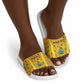 Custom Ghana Football Slide Sandals Yellow Adinkra Pattern - African Pride
