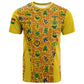 Custom Ghana Football T shirt Yellow Adinkra Pattern LT15
