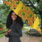 Custom Ghana Football Umbrella Yellow Adinkra Pattern - African Pride