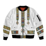 Ethiopia Sleeve Zip Bomber Jacket Ethiopian Traditional Habesha Style