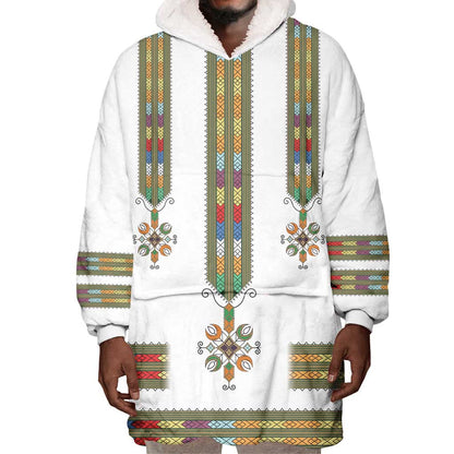Ethiopia Wearable Blanket Hoodie Ethiopian Traditional Habesha Style