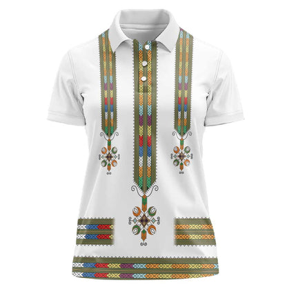 Ethiopia Women Polo Shirt Ethiopian Traditional Habesha Style