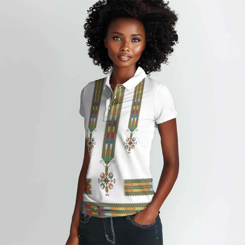 Ethiopia Women Polo Shirt Ethiopian Traditional Habesha Style