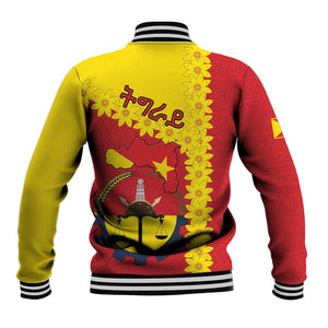 Tigray Ethiopia Baseball Jacket Tigray Seal With Flag Map - African Pattern