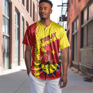 Tigray Ethiopia Baseball Jersey Tigray Seal With Flag Map - African Pattern