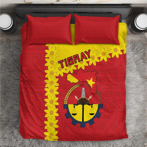 Tigray Ethiopia Bedding Set Tigray Seal With Flag Map - African Pattern