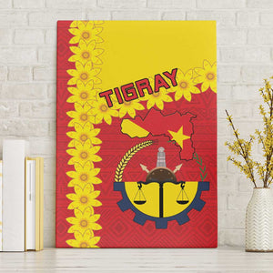 Tigray Ethiopia Canvas Wall Art Tigray Seal With Flag Map - African Pattern