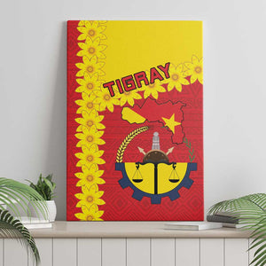 Tigray Ethiopia Canvas Wall Art Tigray Seal With Flag Map - African Pattern