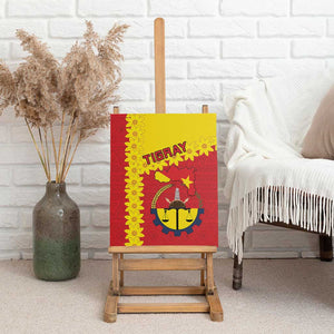 Tigray Ethiopia Canvas Wall Art Tigray Seal With Flag Map - African Pattern