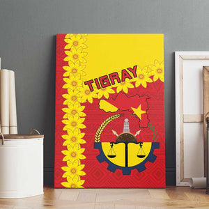 Tigray Ethiopia Canvas Wall Art Tigray Seal With Flag Map - African Pattern