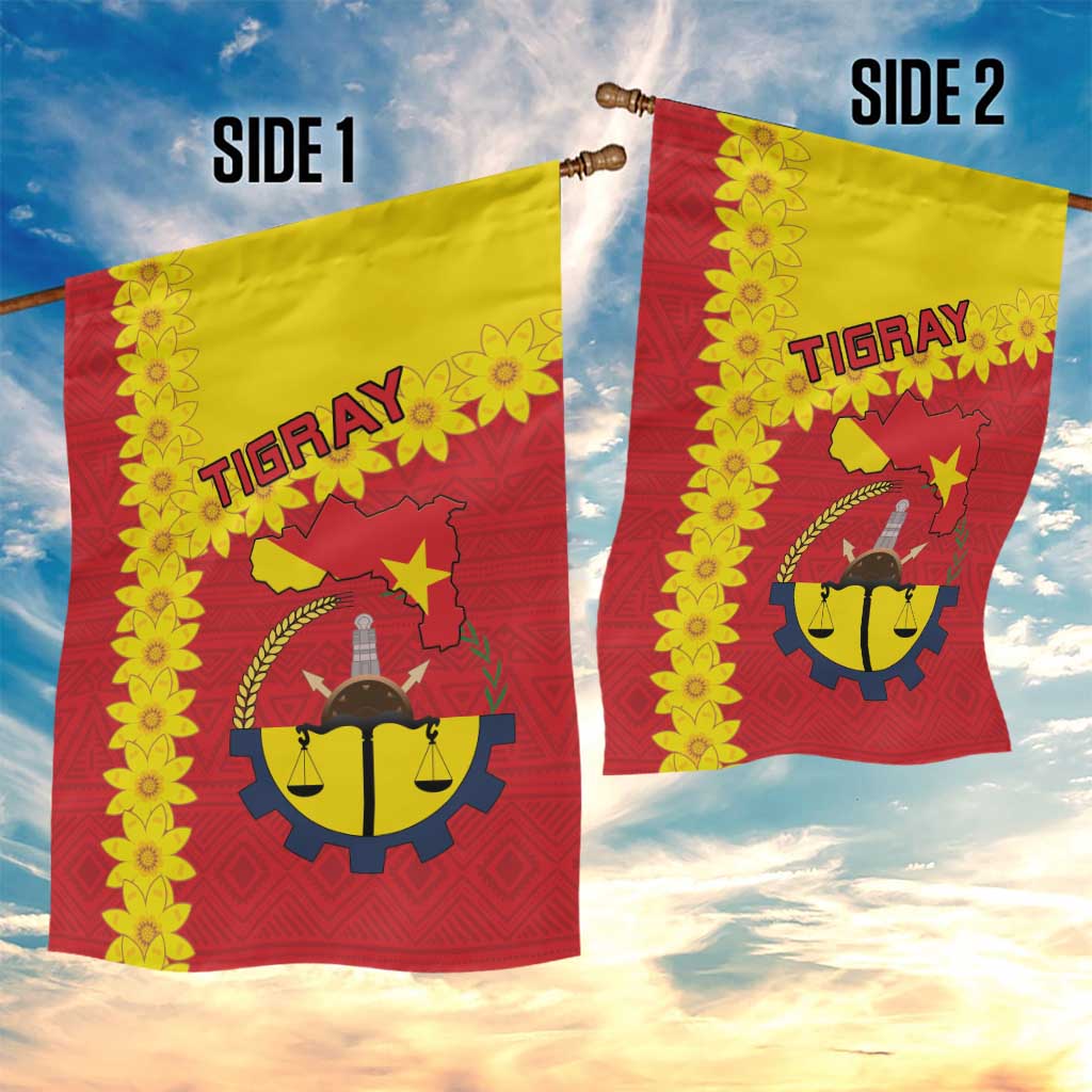 Tigray Ethiopia Garden Flag Tigray Seal With Flag Map - African Pattern