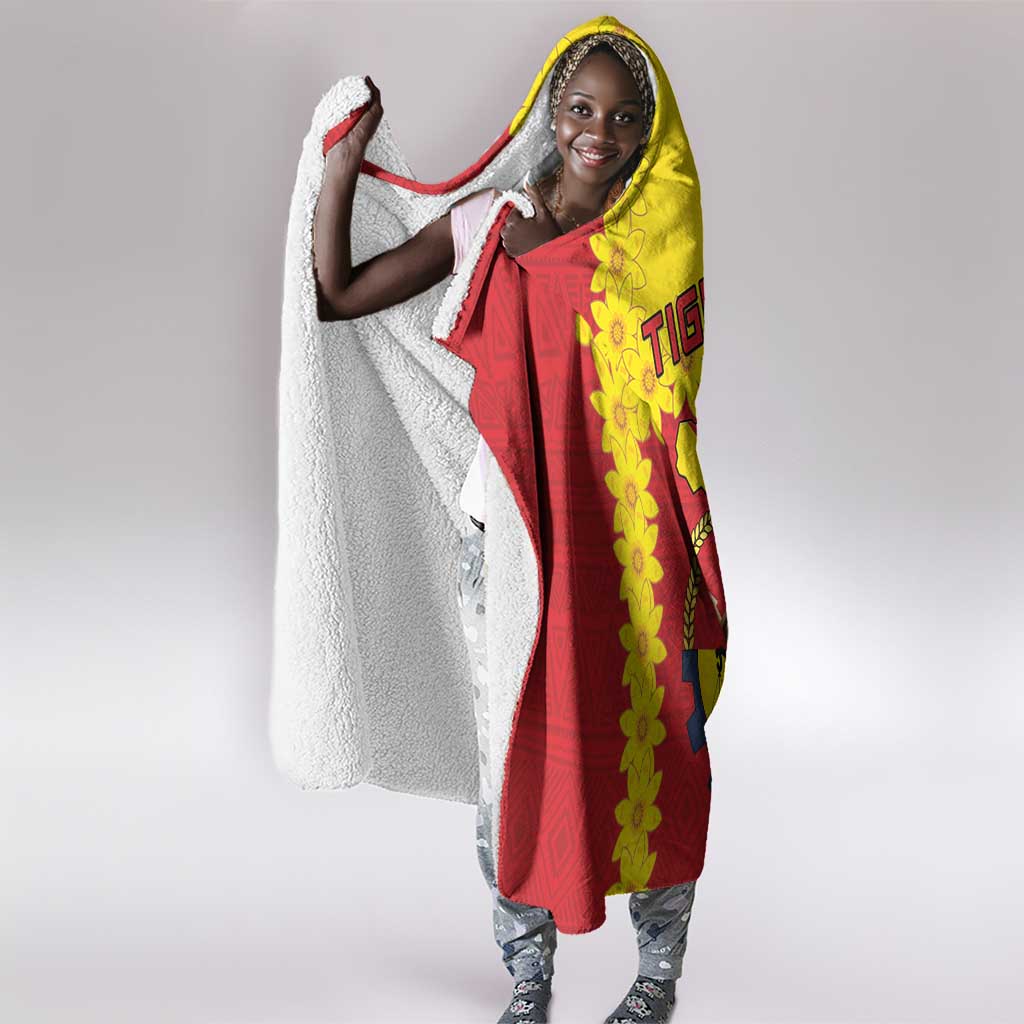 Tigray Ethiopia Hooded Blanket Tigray Seal With Flag Map - African Pattern