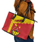 Tigray Ethiopia Leather Tote Bag Tigray Seal With Flag Map - African Pattern