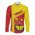 Tigray Ethiopia Long Sleeve Button Shirt Tigray Seal With Flag Map - African Pattern