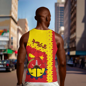 Tigray Ethiopia Men Tank Top Tigray Seal With Flag Map - African Pattern