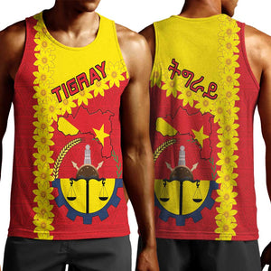 Tigray Ethiopia Men Tank Top Tigray Seal With Flag Map - African Pattern