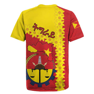 Tigray Ethiopia Rugby Jersey Tigray Seal With Flag Map - African Pattern