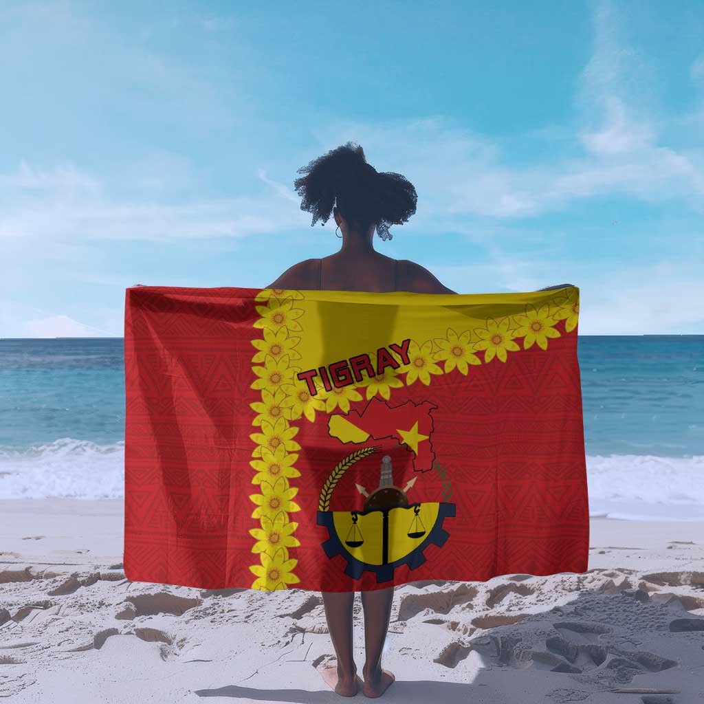Tigray Ethiopia Sarong Tigray Seal With Flag Map - African Pattern