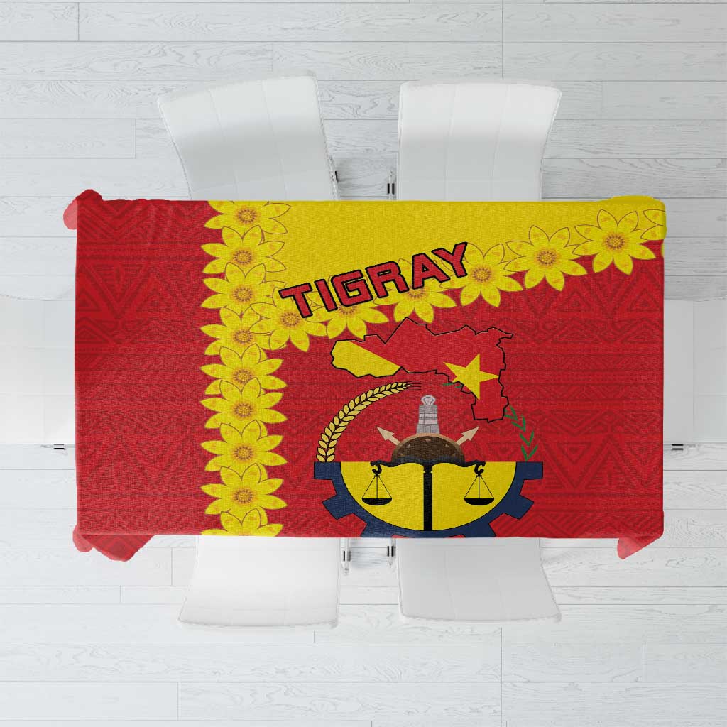Tigray Ethiopia Tablecloth Tigray Seal With Flag Map - African Pattern