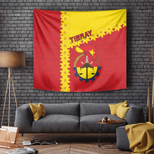Tigray Ethiopia Tapestry Tigray Seal With Flag Map - African Pattern