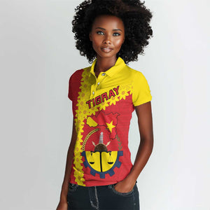 Tigray Ethiopia Women Polo Shirt Tigray Seal With Flag Map - African Pattern