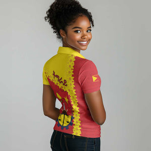 Tigray Ethiopia Women Polo Shirt Tigray Seal With Flag Map - African Pattern