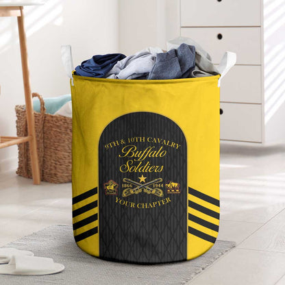 Personalized Buffalo Soldiers Laundry Basket 9th & 10th Cavalry Regiment