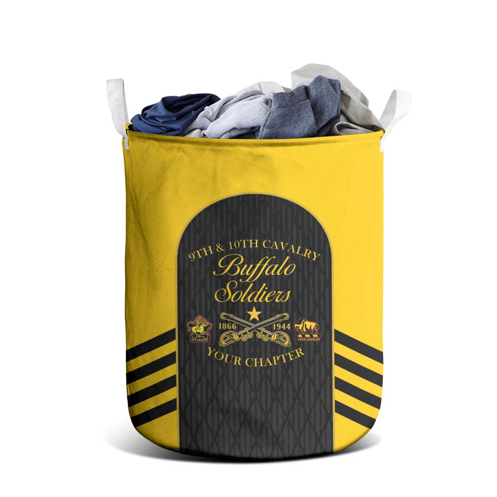 Personalized Buffalo Soldiers Laundry Basket 9th & 10th Cavalry Regiment