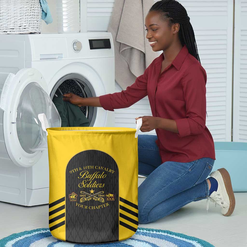 Personalized Buffalo Soldiers Laundry Basket 9th & 10th Cavalry Regiment