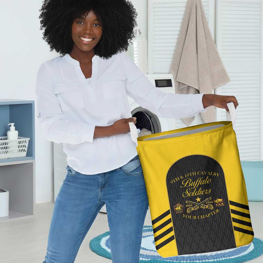 Personalized Buffalo Soldiers Laundry Basket 9th & 10th Cavalry Regiment