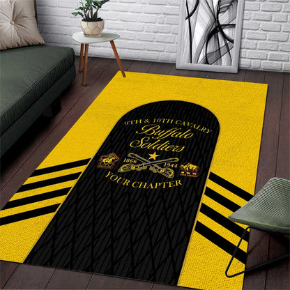 Personalized Buffalo Soldiers Area Rug 9th & 10th Cavalry Regiment