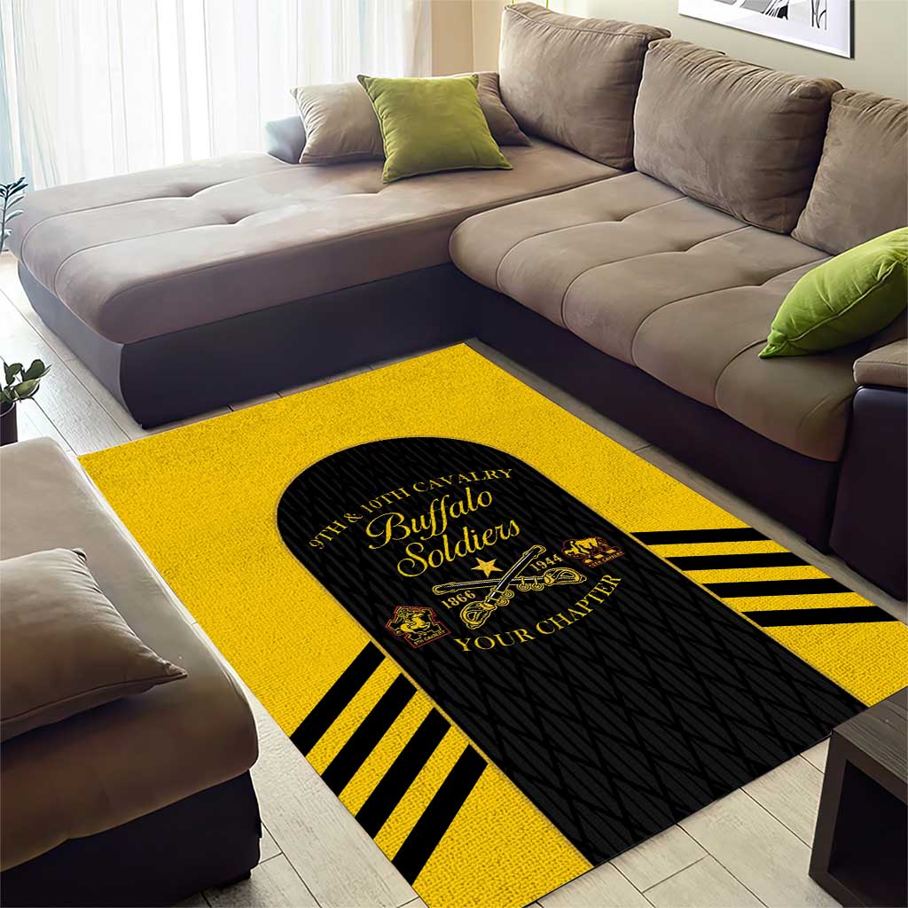 Personalized Buffalo Soldiers Area Rug 9th & 10th Cavalry Regiment