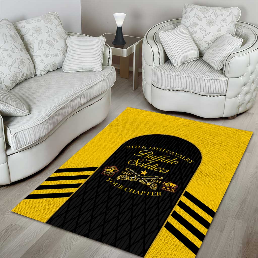Personalized Buffalo Soldiers Area Rug 9th & 10th Cavalry Regiment