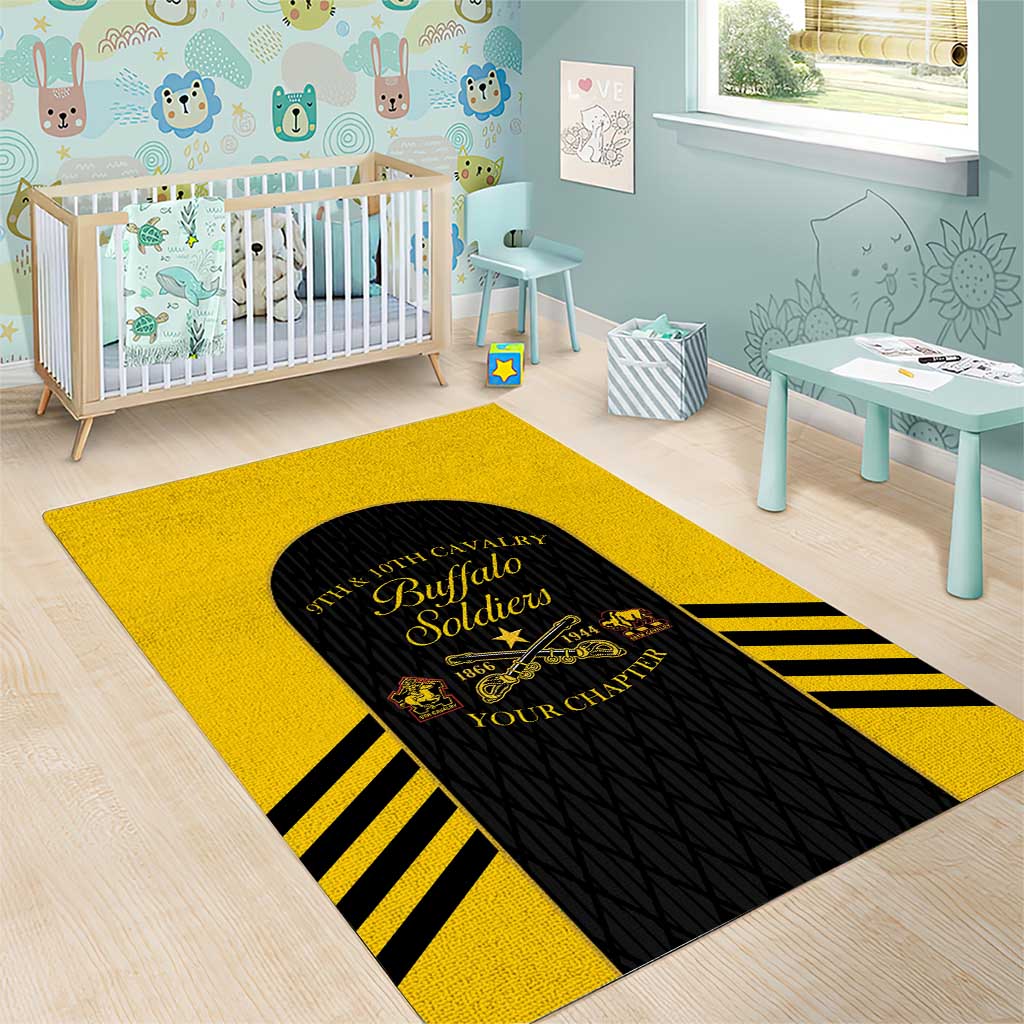 Personalized Buffalo Soldiers Area Rug 9th & 10th Cavalry Regiment