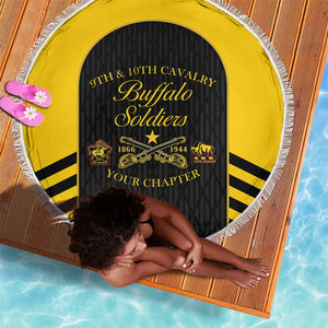 Personalized Buffalo Soldiers Beach Blanket 9th & 10th Cavalry Regiment