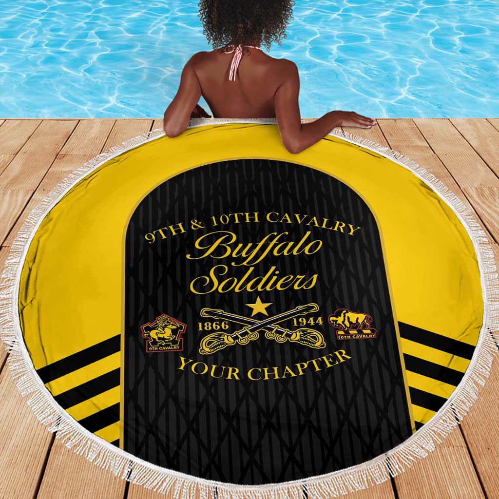 Personalized Buffalo Soldiers Beach Blanket 9th & 10th Cavalry Regiment