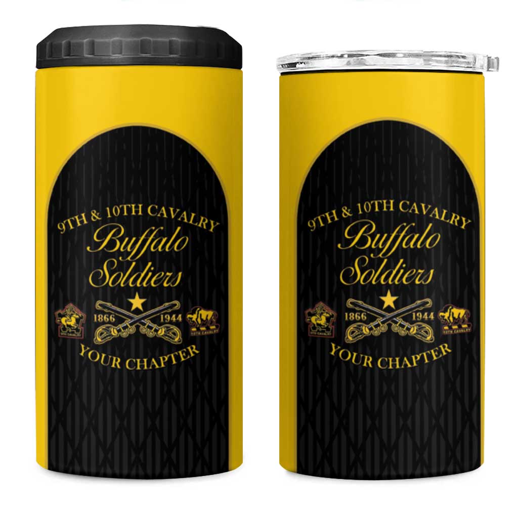 Personalized Buffalo Soldiers 4 in 1 Can Cooler Tumbler 9th & 10th Cavalry Regiment