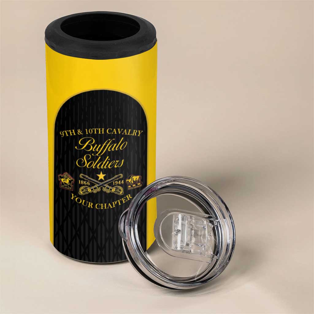 Personalized Buffalo Soldiers 4 in 1 Can Cooler Tumbler 9th & 10th Cavalry Regiment