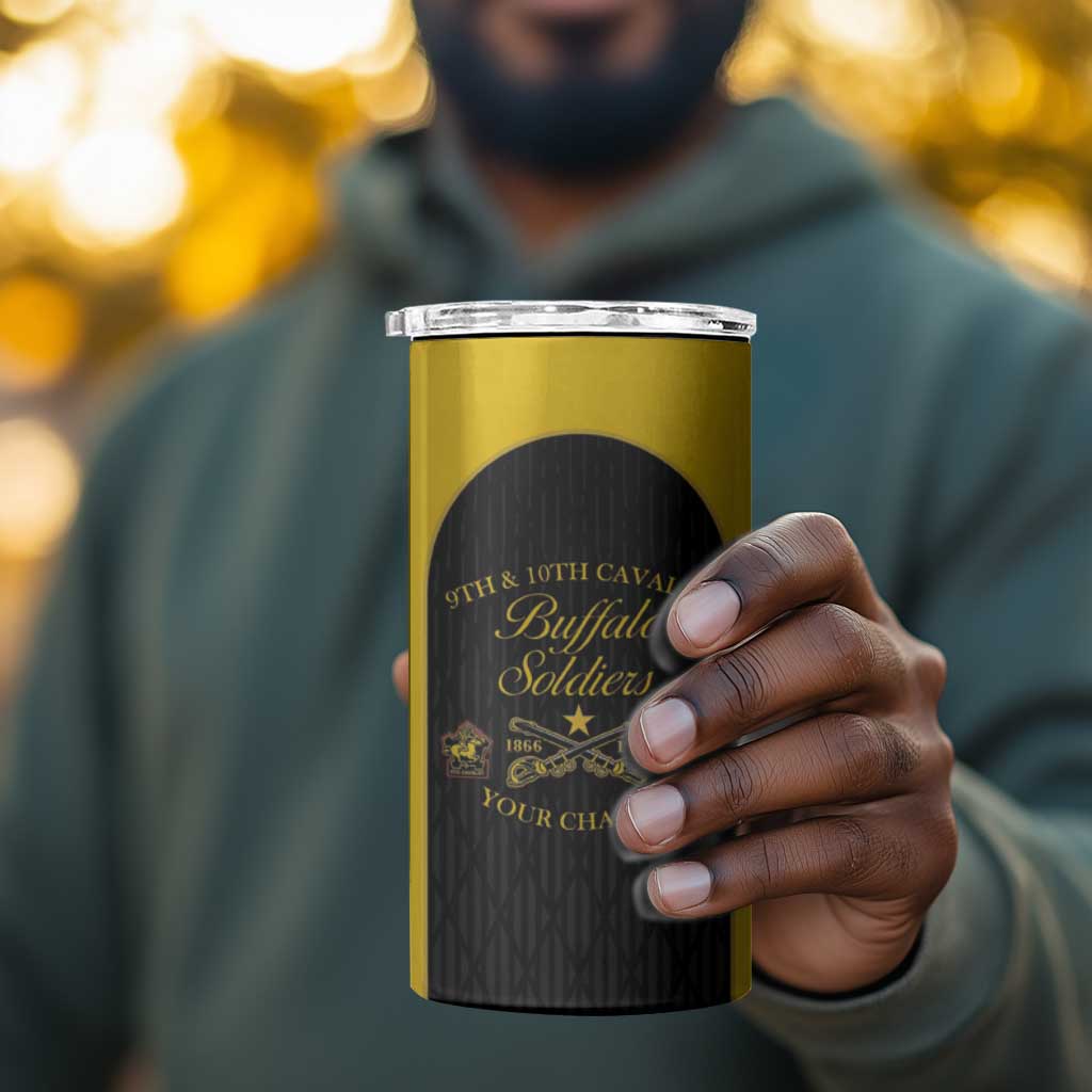 Personalized Buffalo Soldiers 4 in 1 Can Cooler Tumbler 9th & 10th Cavalry Regiment