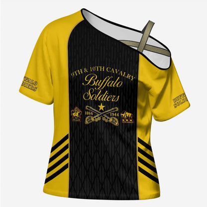 Personalized Buffalo Soldiers Cross Shoulder Shirt 9th & 10th Cavalry Regiment