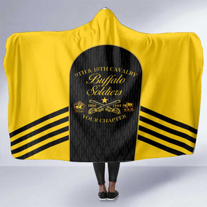 Personalized Buffalo Soldiers Hooded Blanket 9th & 10th Cavalry Regiment