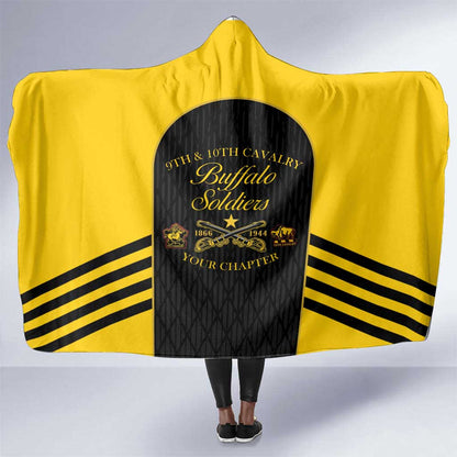 Personalized Buffalo Soldiers Hooded Blanket 9th & 10th Cavalry Regiment