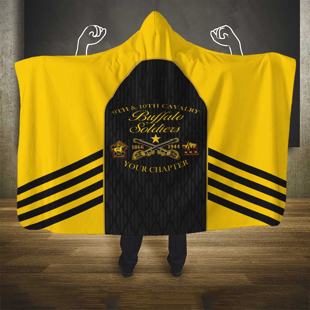Personalized Buffalo Soldiers Hooded Blanket 9th & 10th Cavalry Regiment