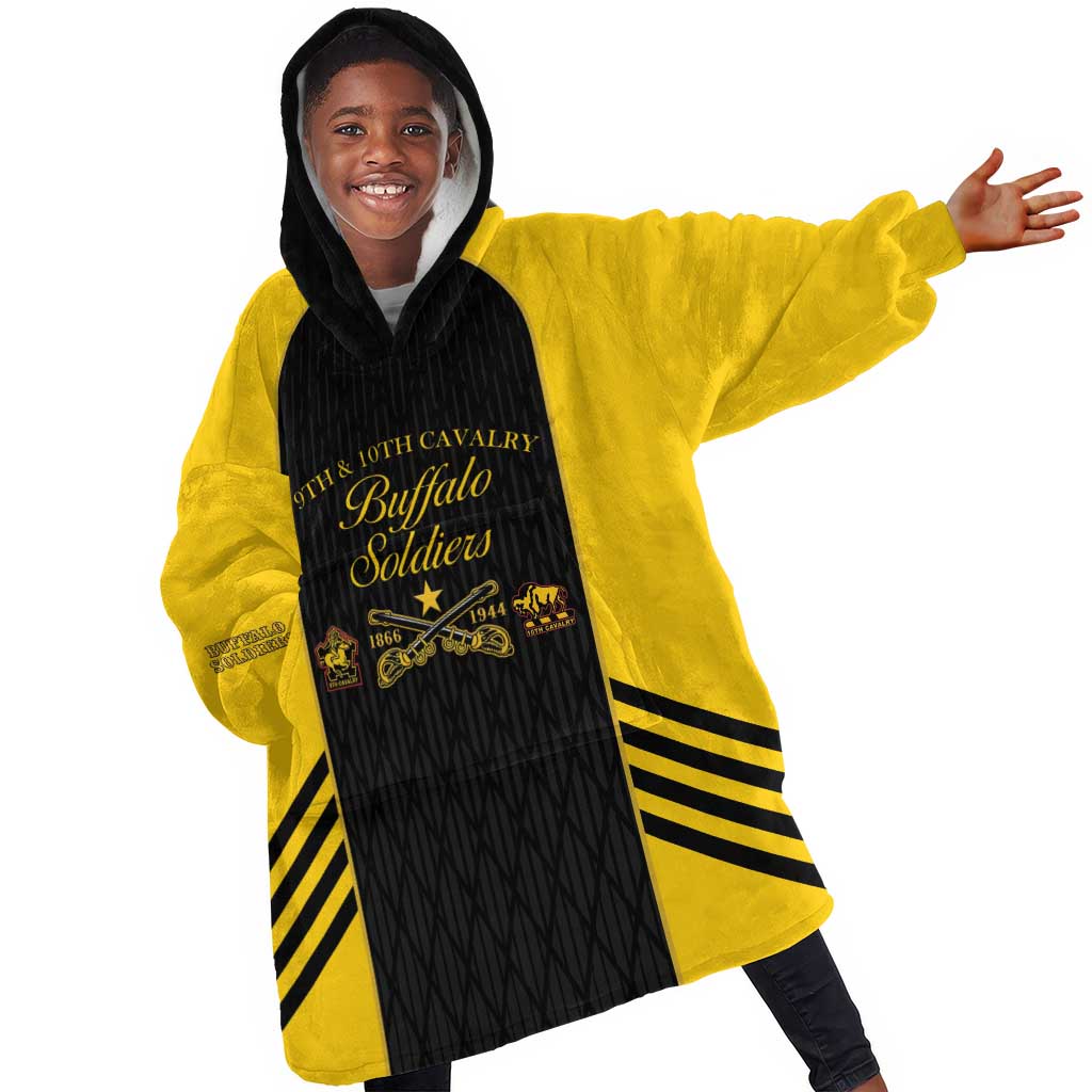 Personalized Buffalo Soldiers Kid Wearable Blanket Hoodie 9th & 10th Cavalry Regiment
