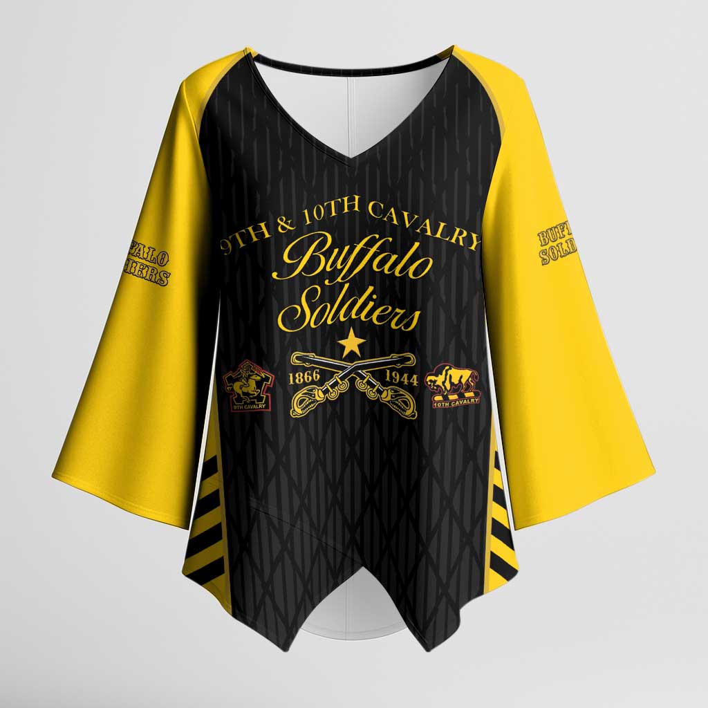 Personalized Buffalo Soldiers Kimono Sleeve Blouse 9th & 10th Cavalry Regiment