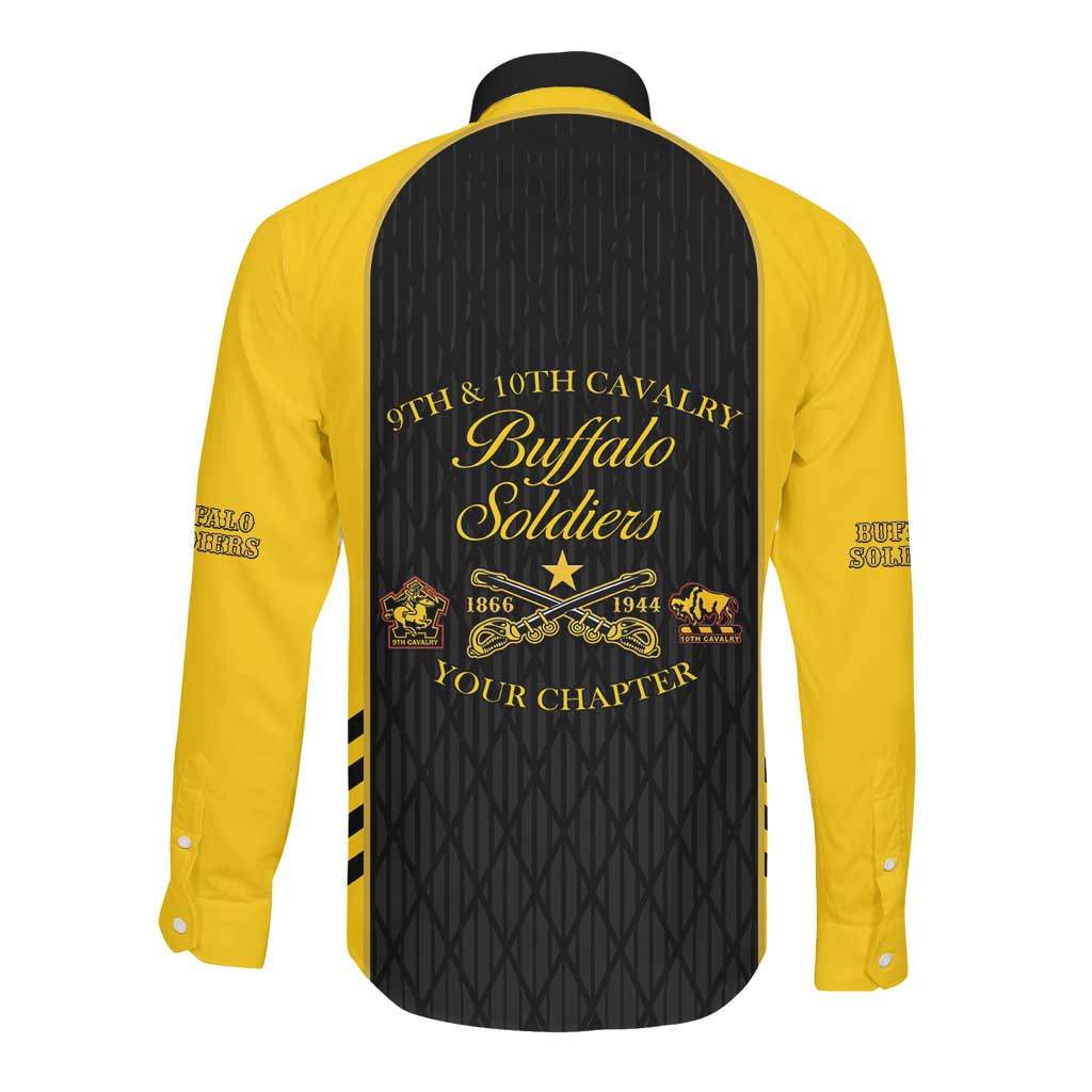 Personalized Buffalo Soldiers Long Sleeve Button Shirt 9th & 10th Cavalry Regiment