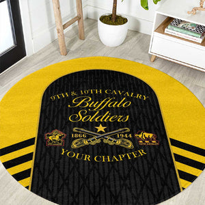 Personalized Buffalo Soldiers Round Carpet 9th & 10th Cavalry Regiment