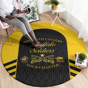 Personalized Buffalo Soldiers Round Carpet 9th & 10th Cavalry Regiment