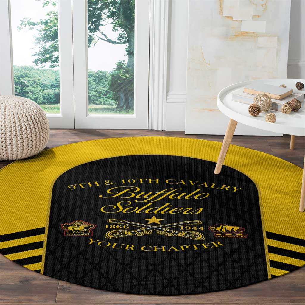 Personalized Buffalo Soldiers Round Carpet 9th & 10th Cavalry Regiment